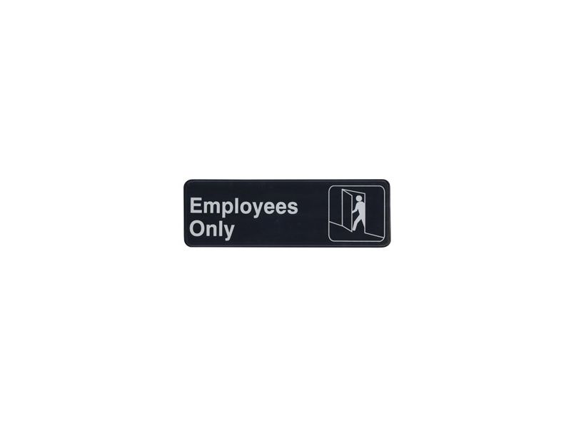 EMPLOYEES ONLY - INFORMATION SIGNS WITH SYMBOLS - 3IN X 9IN SIGN - Click Image to Close