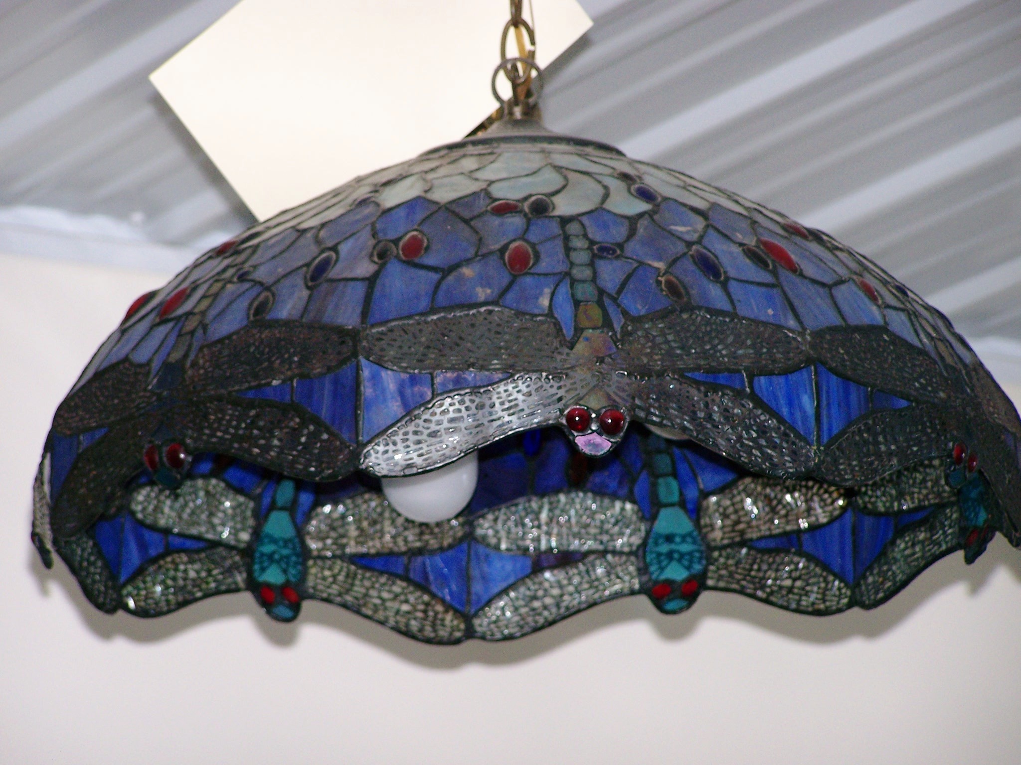 TIFFANY STYLE BLUE HANGING LIGHT - Click Image to Close