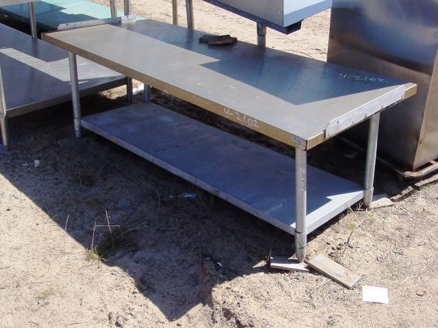 IRON WORKS STAINLESS STEEL EQUIPMENT STAND - GALV. LEGS AND SHEL