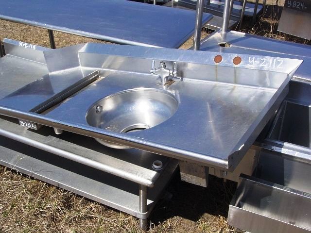 STAINLESS STEEL RT. SOILED DISH TABLE - DISPOSAL CONE - RT. SPLA