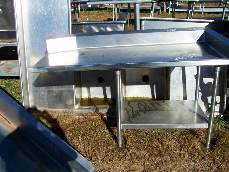 S/S RIGHT SIDE CLEAN DISH TABLE - GALV LEGS AND SHELF - 68 X 30