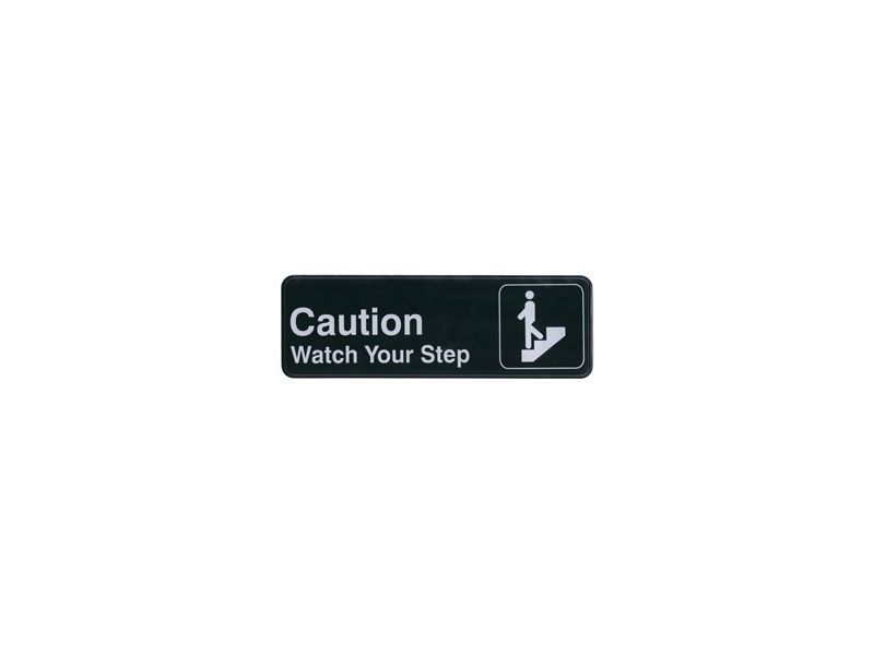 CAUTION - WATCH YOUR STEP - INFORMATION SIGNS WITH SYMBOLS - 3IN - Click Image to Close