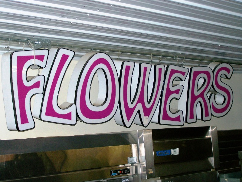 FLOWERS SIGN OUTDOOR - Click Image to Close