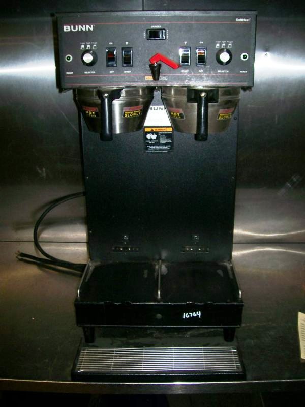 BUNN-O-MATIC - DUAL SH - SOFT HEAT COFFEE BREWER - GRINDER INTER - Click Image to Close