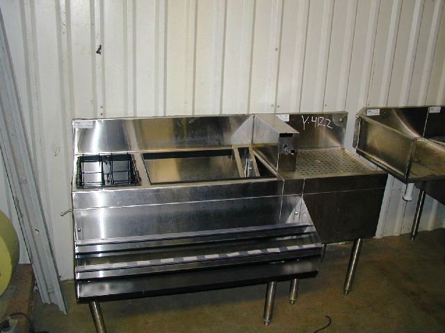 GLASS TENDER 58 DRAINBOARD WITH 10 ICE BIN UNDERBAR - Click Image to Close