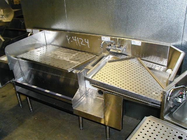 GLASS TENDER 73 RIGHT CORNER WITH 2 10 HANDSINKS 29 DRAINBOARD A - Click Image to Close