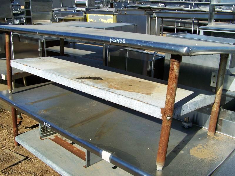 STAINLESS STEEL EQUIPMENT STAND WITH GALVANIZED UNDERSHELF 71 X - Click Image to Close