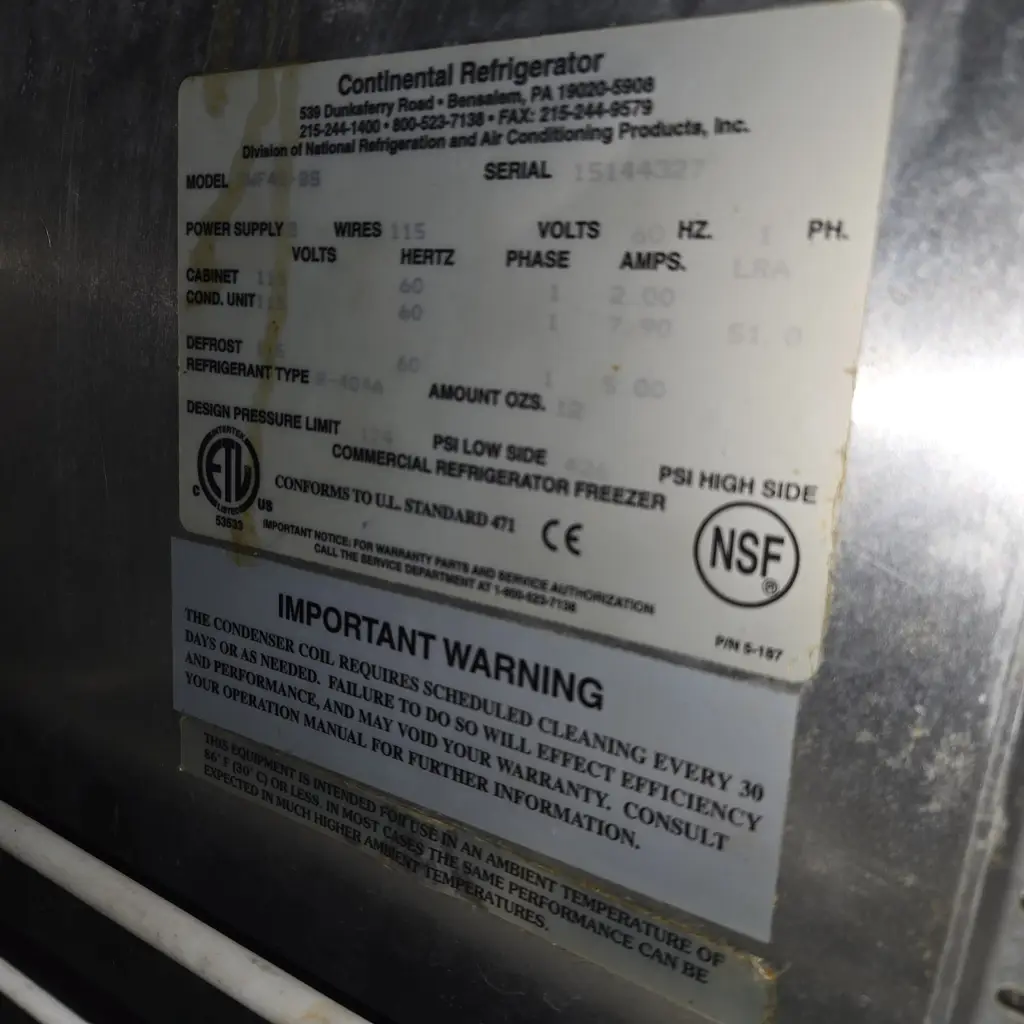 CONTINENTAL 2 DOOR UC COOLER