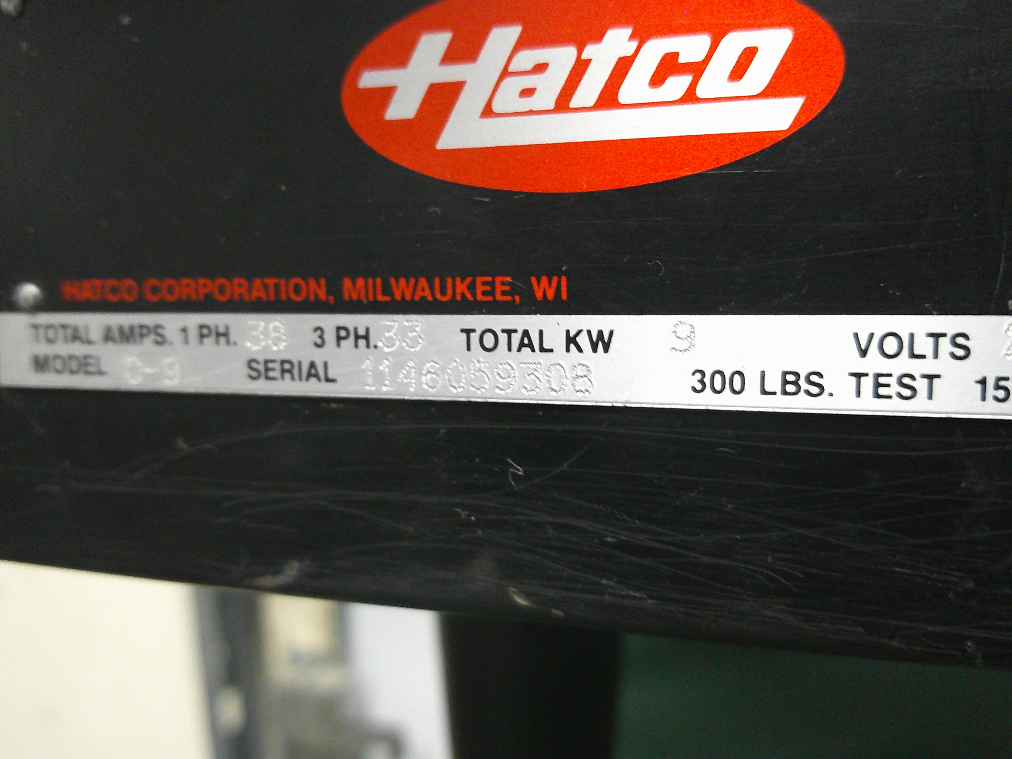 HATCO BOOSTER HEATER