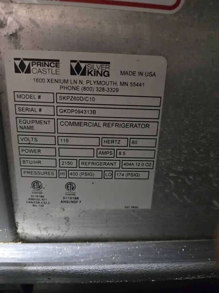 SILVER KING PREP TABLE