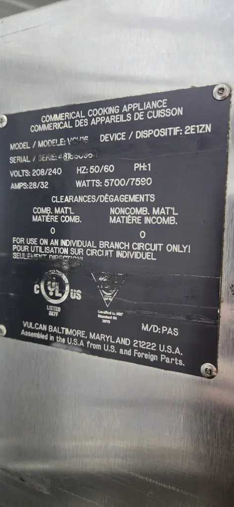 VULCAN FULL SIZE COOK AND HOLD