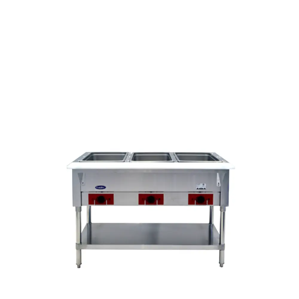 NEW 3 HOLE STEAM TABLE