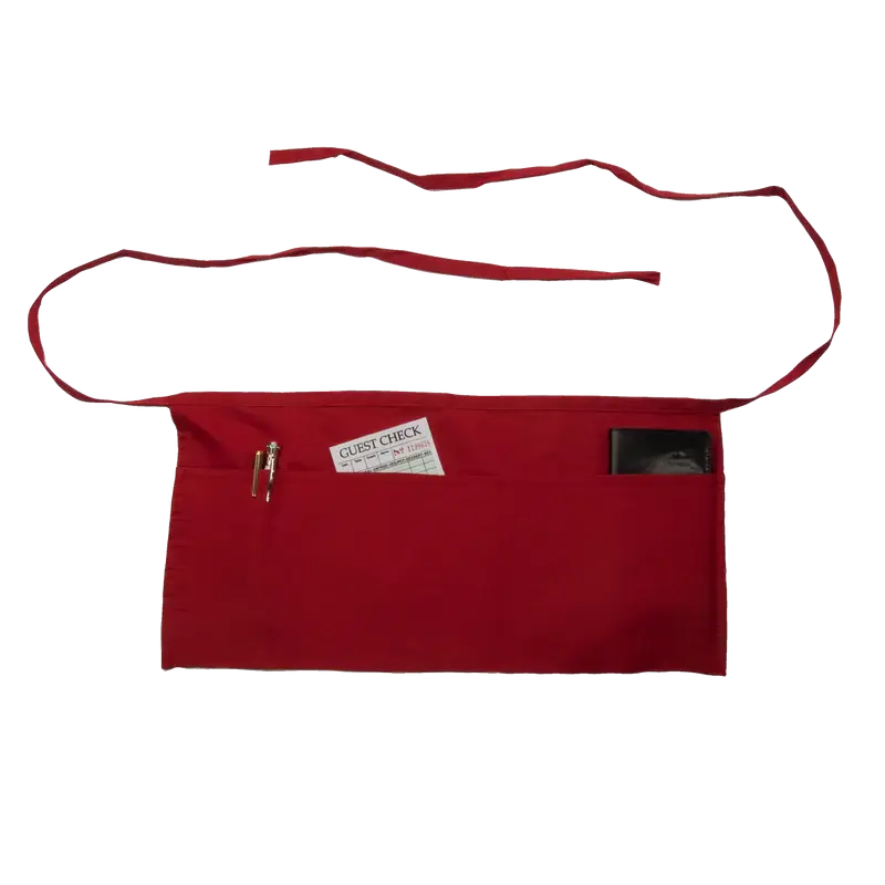 RED WAIST APRON WITH POC
