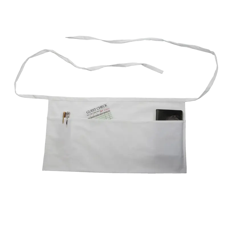WHITE WAIST APRON WITH POC