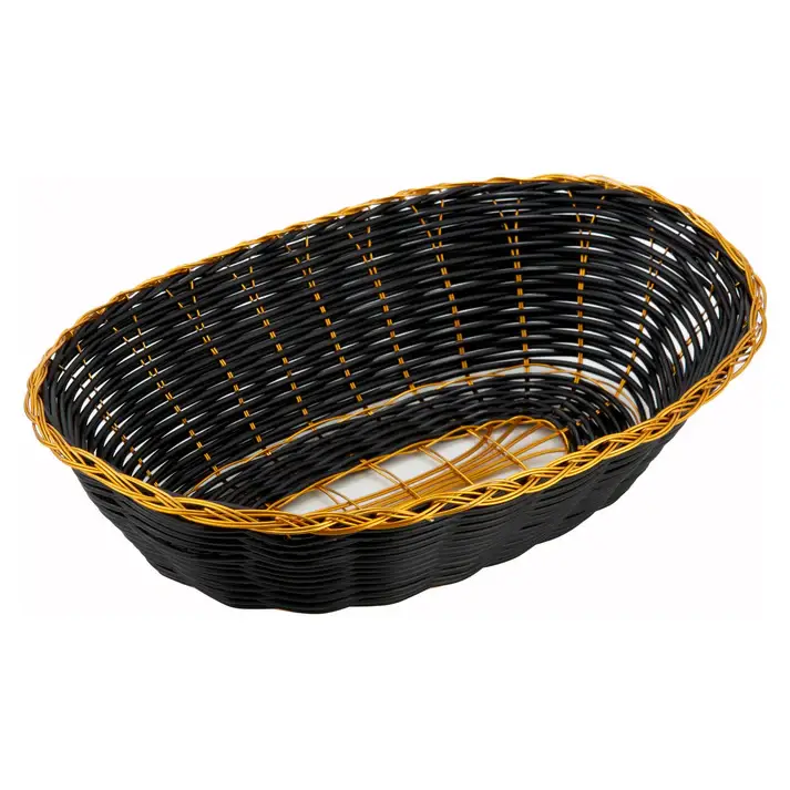 PLASTIC BREAD BASKET OVAL GOLD